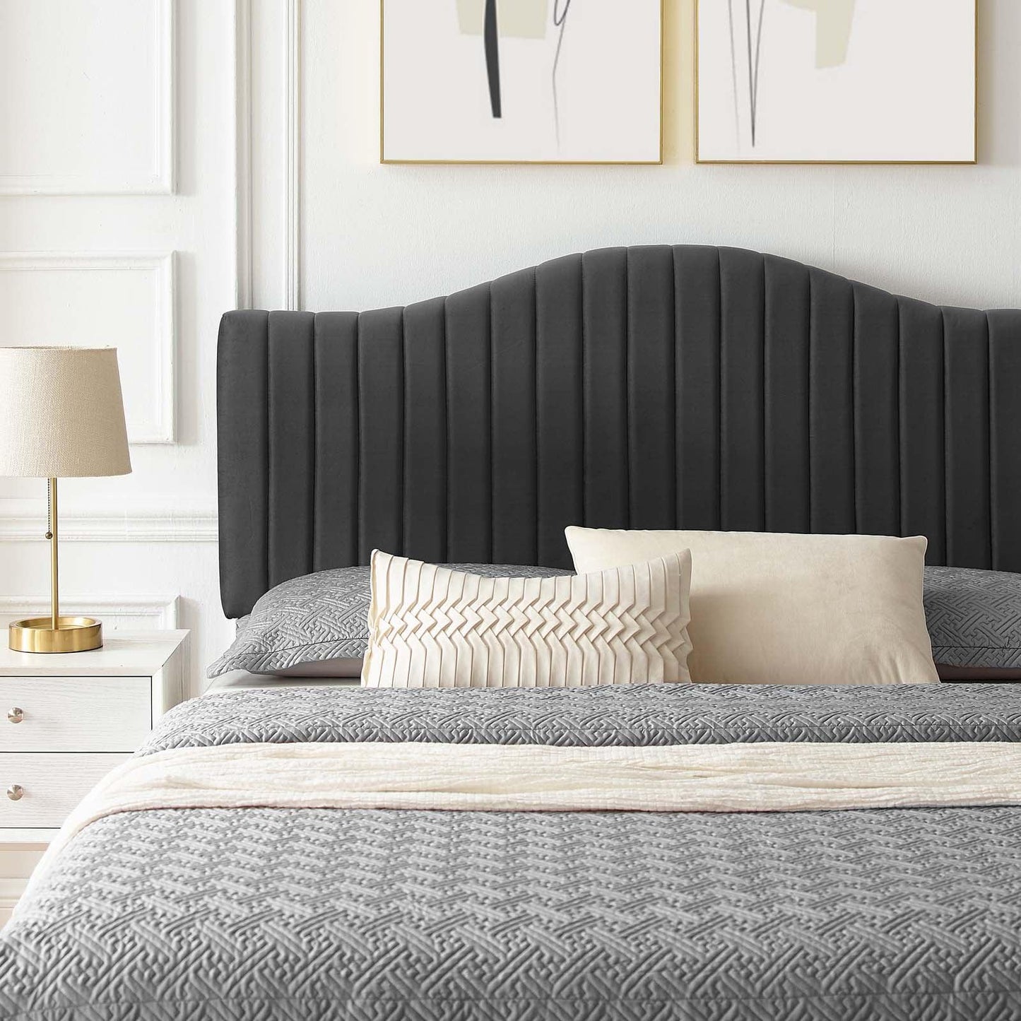 Juniper Channel Tufted Performance Velvet Queen Platform Bed, MOD-6739 FredCo