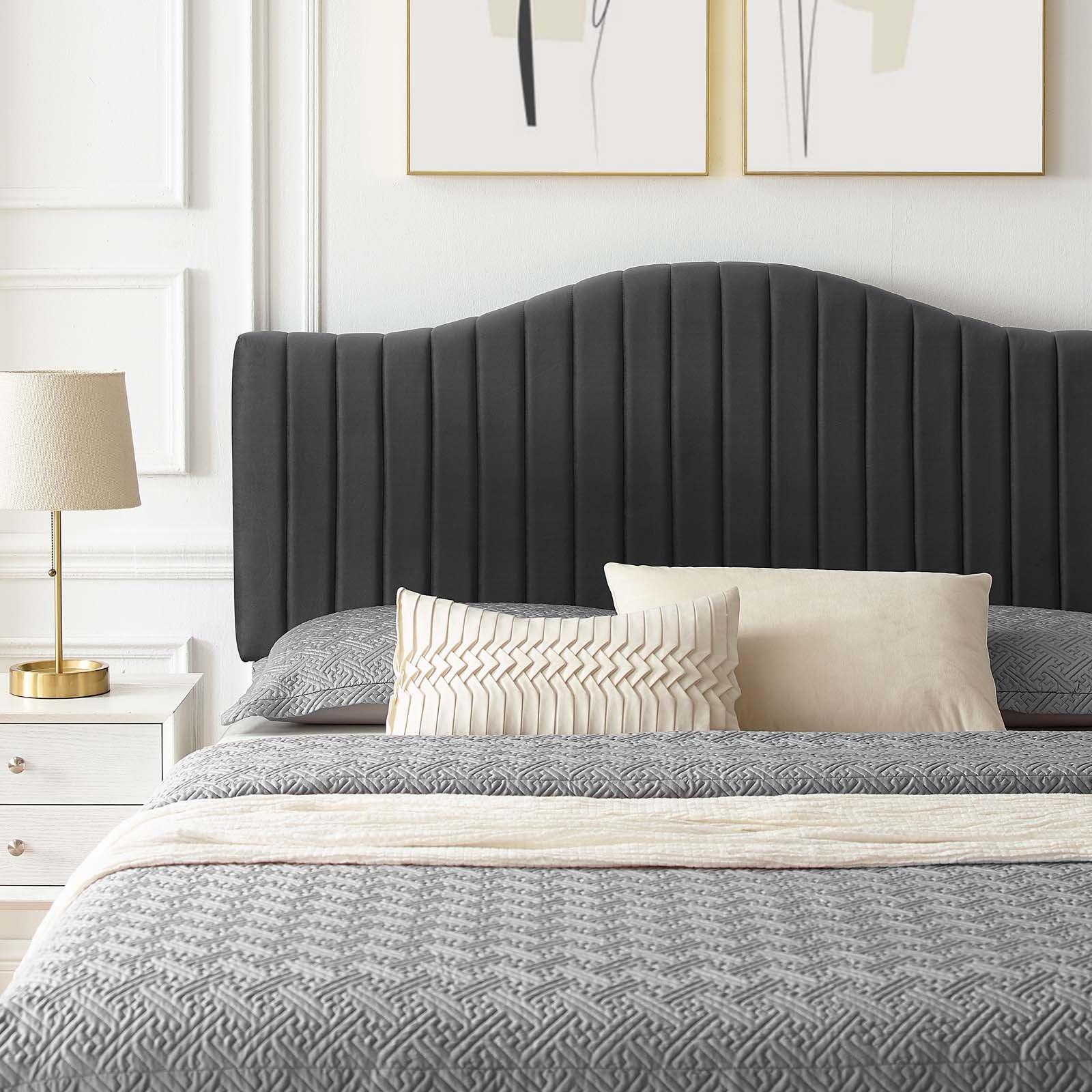 Juniper Channel Tufted Performance Velvet Queen Platform Bed, MOD-6739 FredCo