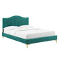 Juniper Channel Tufted Performance Velvet Queen Platform Bed, MOD-6739 FredCo