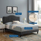 Juniper Channel Tufted Performance Velvet Queen Platform Bed, MOD-6741 FredCo