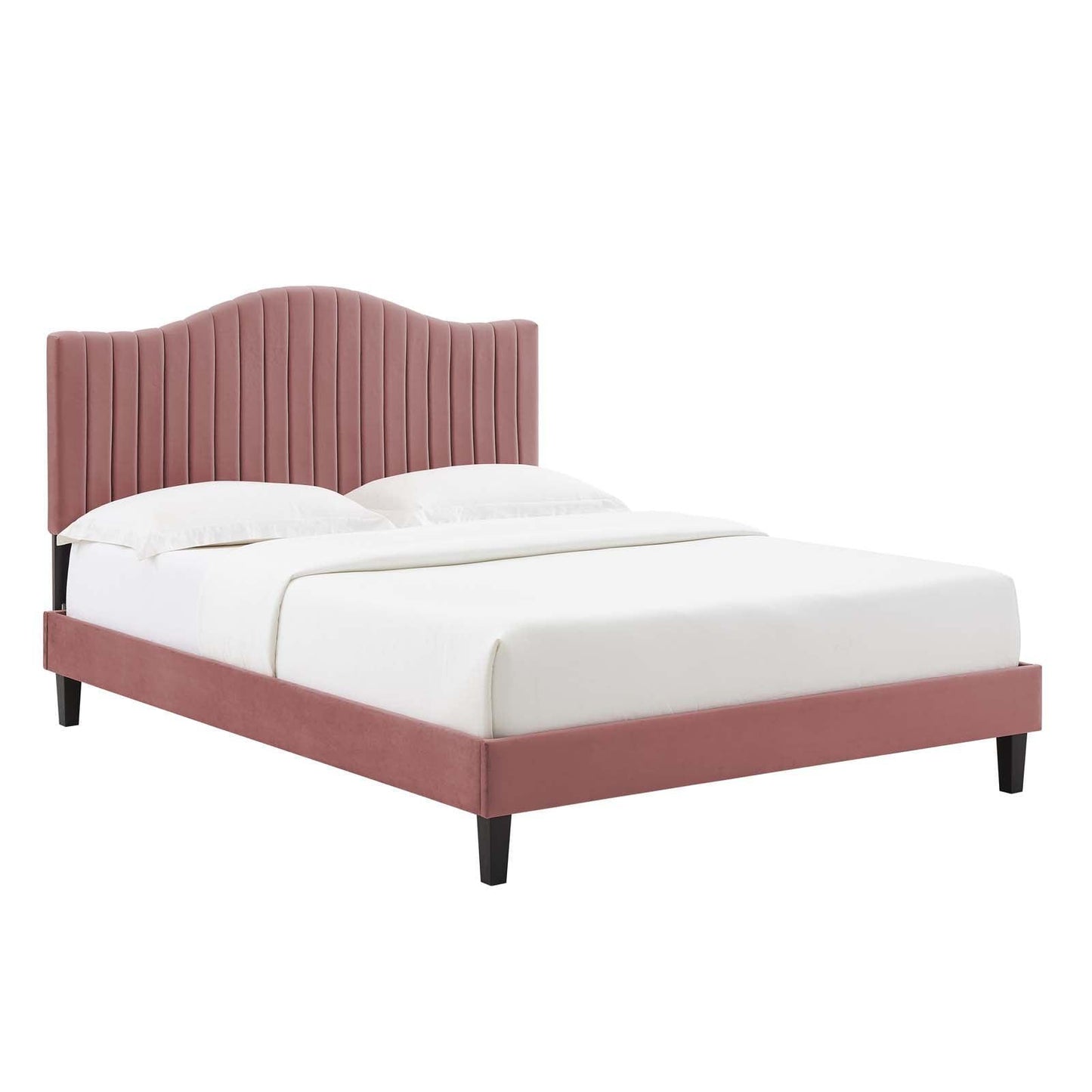 Juniper Channel Tufted Performance Velvet Queen Platform Bed, MOD-6741 FredCo