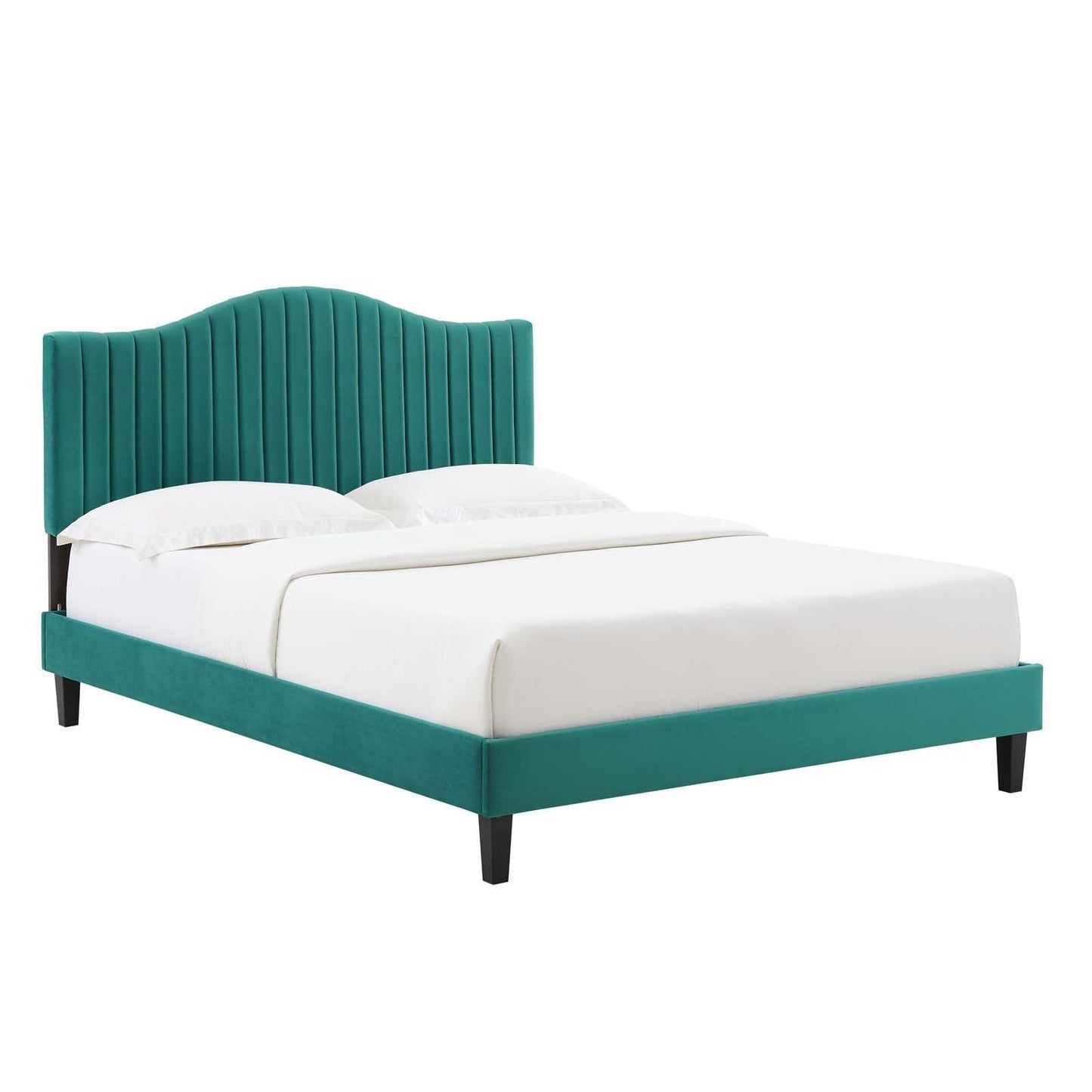 Juniper Channel Tufted Performance Velvet Queen Platform Bed, MOD-6741 FredCo