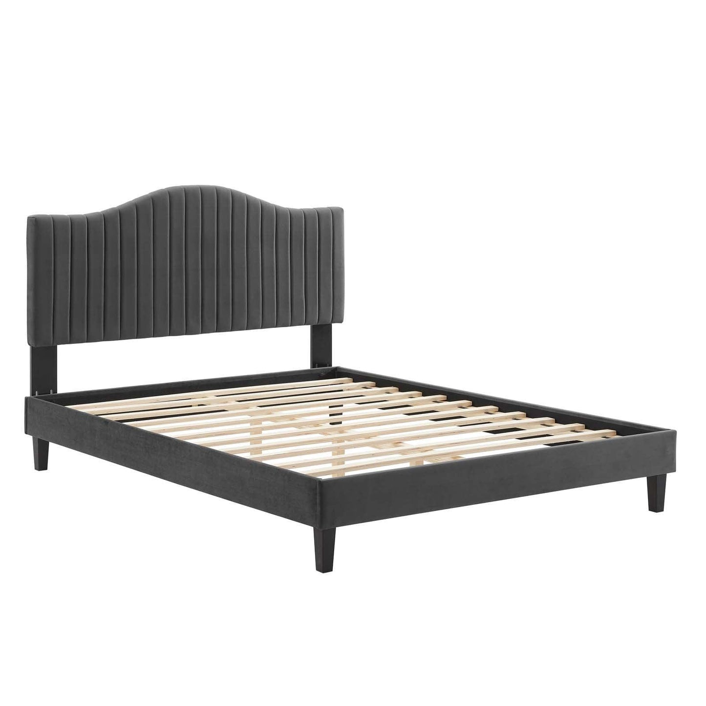 Juniper Channel Tufted Performance Velvet Queen Platform Bed, MOD-6741 FredCo