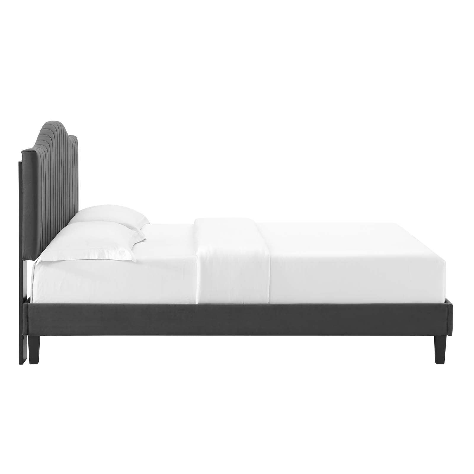 Juniper Channel Tufted Performance Velvet Queen Platform Bed, MOD-6741 FredCo