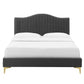 Juniper Channel Tufted Performance Velvet Twin Platform Bed, MOD-6742 FredCo