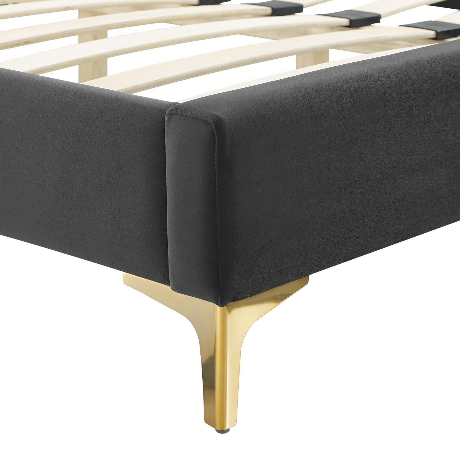 Juniper Channel Tufted Performance Velvet Twin Platform Bed, MOD-6742 FredCo