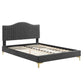 Juniper Channel Tufted Performance Velvet Twin Platform Bed, MOD-6742 FredCo