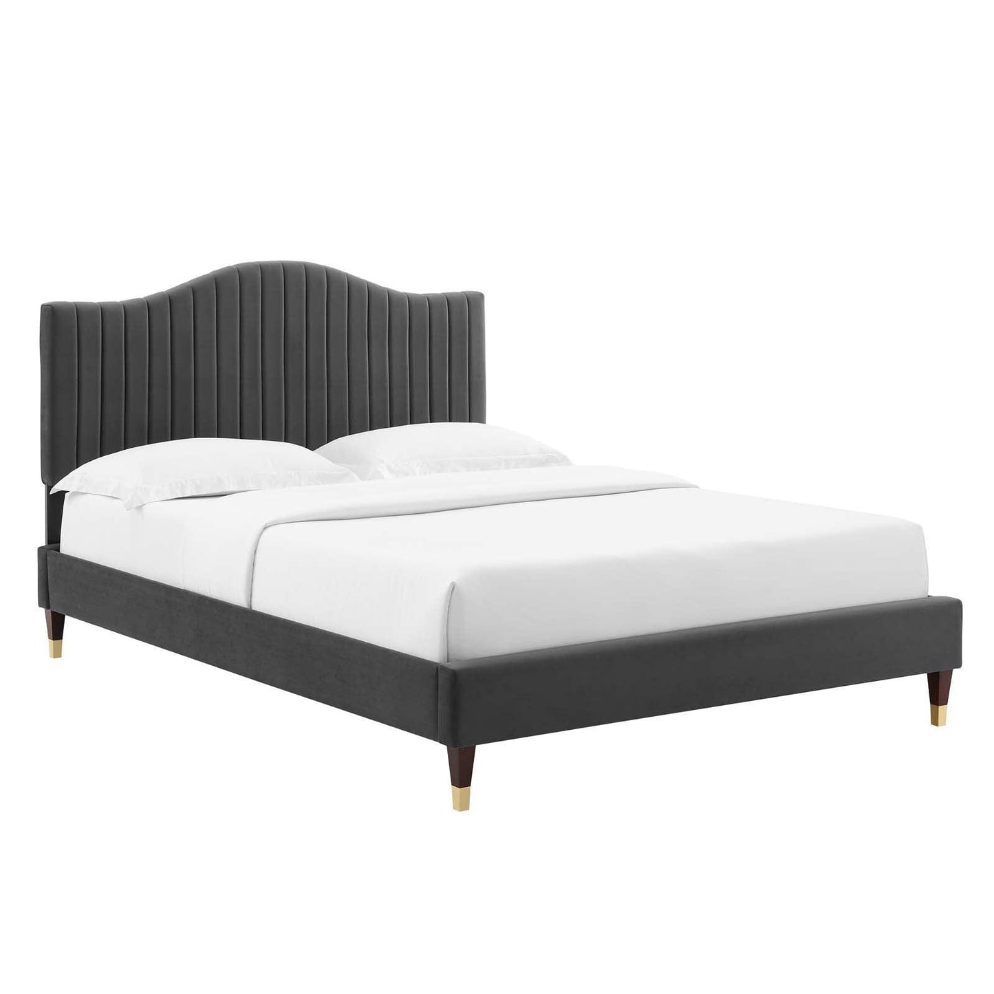 Juniper Channel Tufted Performance Velvet Twin Platform Bed, MOD-6743 FredCo