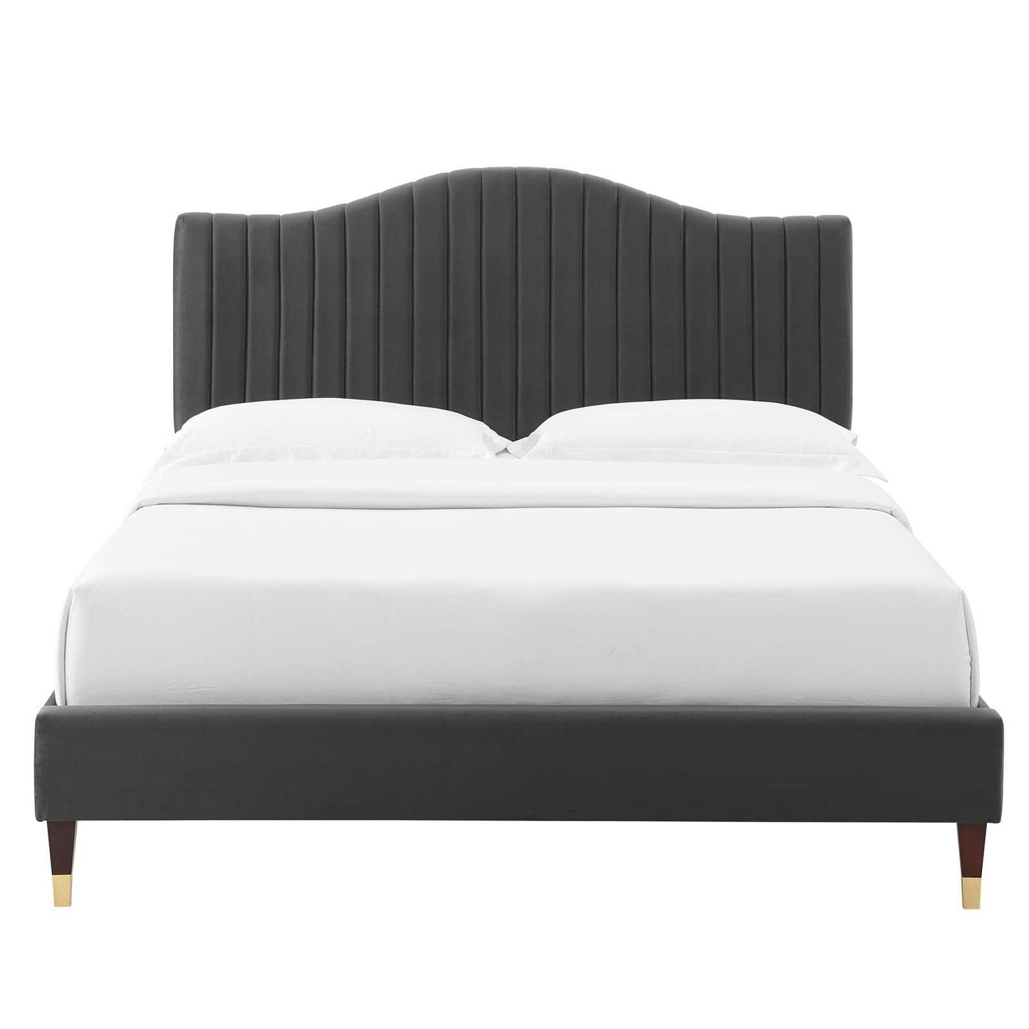 Juniper Channel Tufted Performance Velvet Twin Platform Bed, MOD-6743 FredCo
