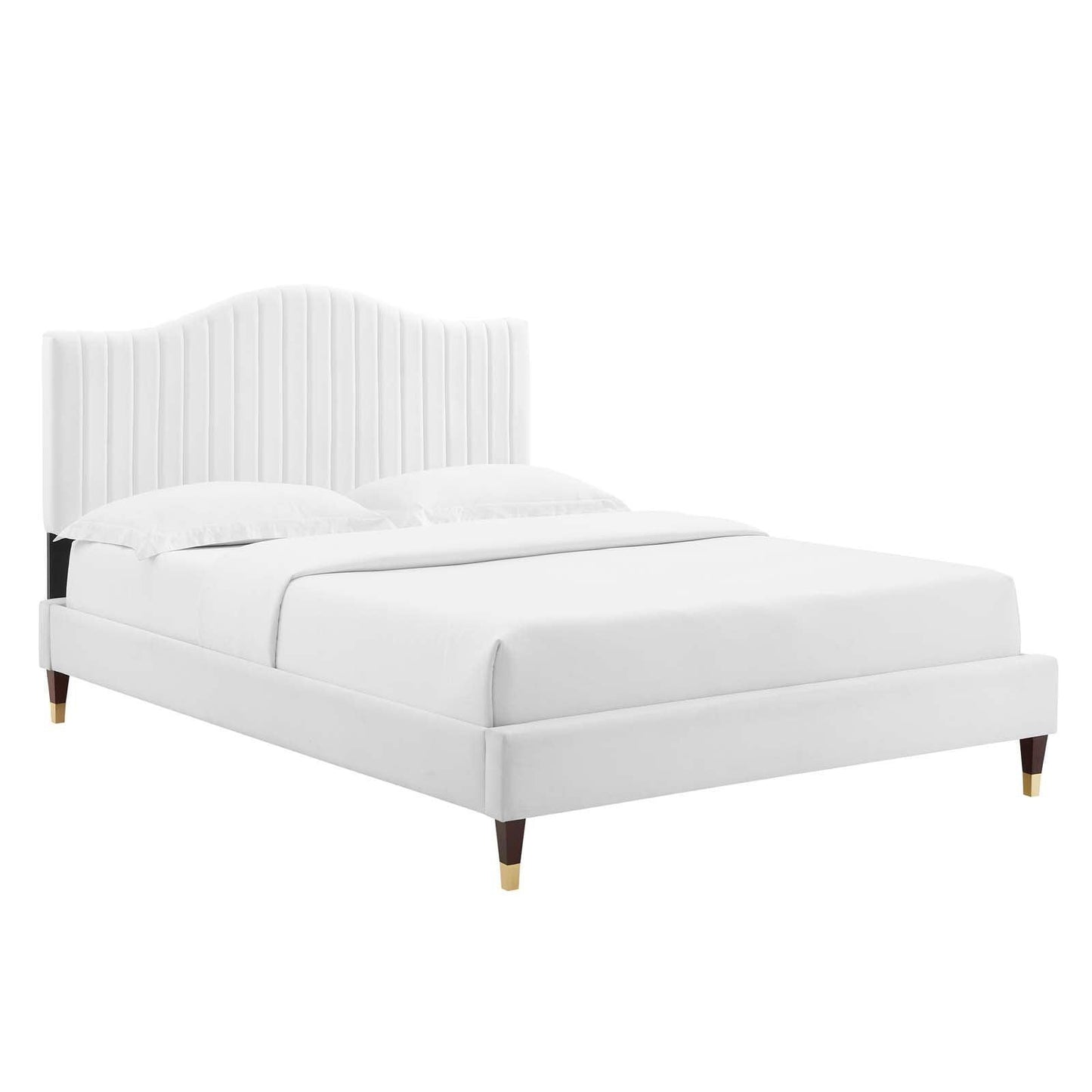 Juniper Channel Tufted Performance Velvet Twin Platform Bed, MOD-6743 FredCo