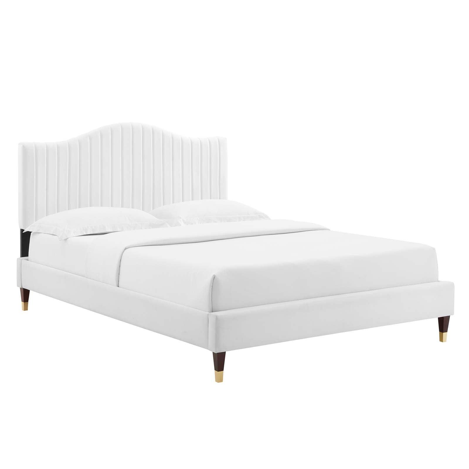 Juniper Channel Tufted Performance Velvet Twin Platform Bed, MOD-6743 FredCo