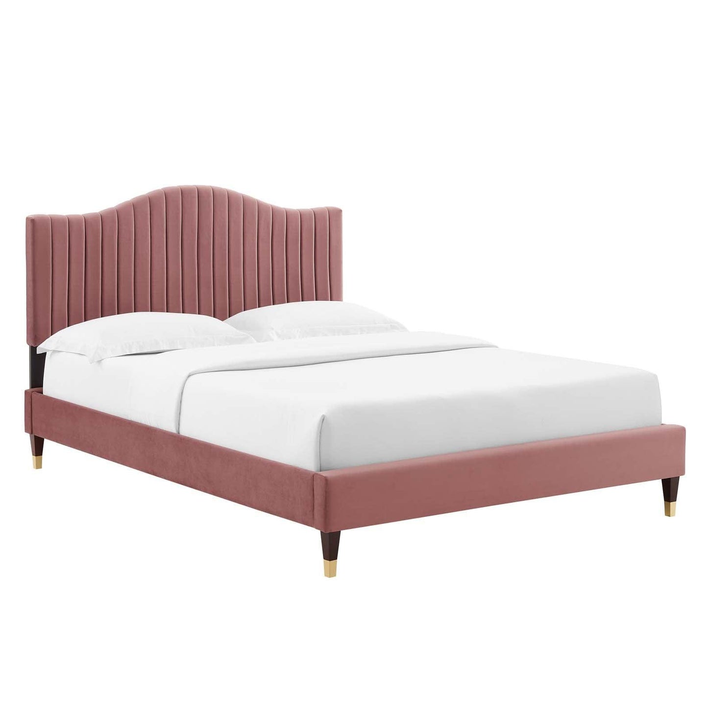 Juniper Channel Tufted Performance Velvet Twin Platform Bed, MOD-6743 FredCo