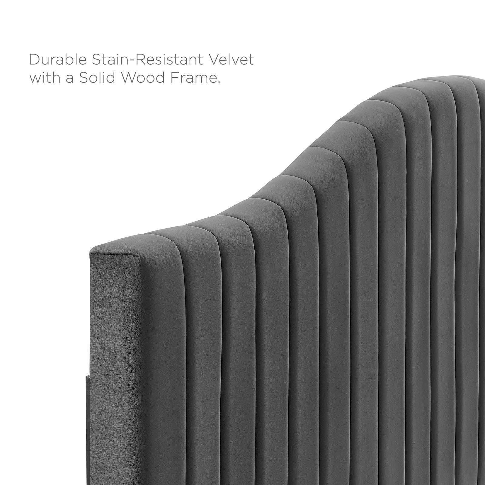 Juniper Channel Tufted Performance Velvet Twin Platform Bed, MOD-6744 FredCo