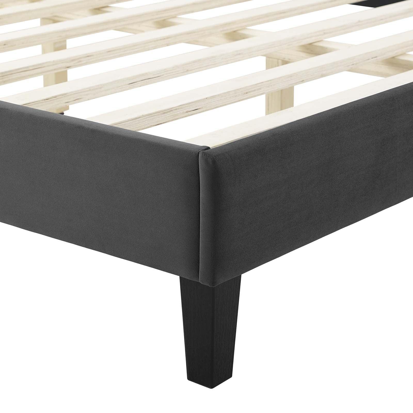 Juniper Channel Tufted Performance Velvet Twin Platform Bed, MOD-6744 FredCo