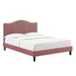 Juniper Channel Tufted Performance Velvet Twin Platform Bed, MOD-6744 FredCo