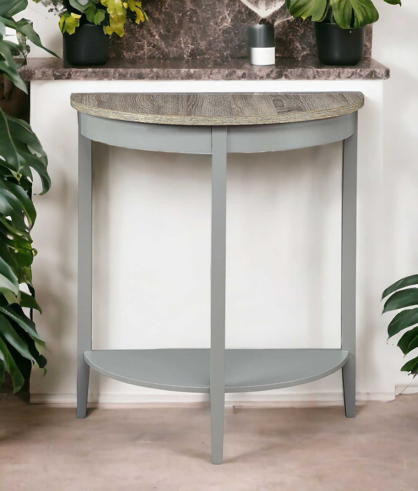Justino Natural Oak & Gray Finish Console Table FredCo