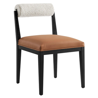 Kai Boucle and Vegan Leather Dining Chair by Modway FredCo