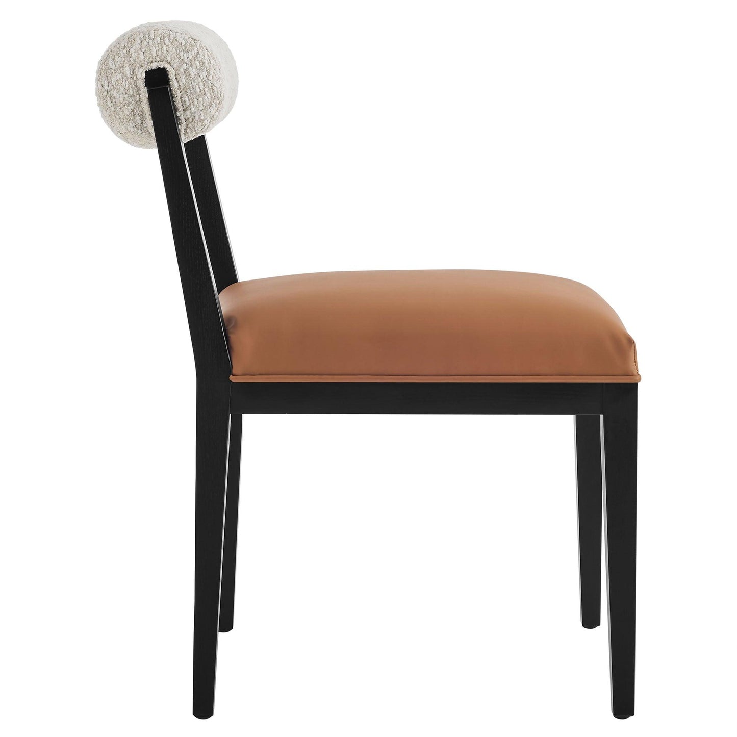 Kai Boucle and Vegan Leather Dining Chair by Modway FredCo