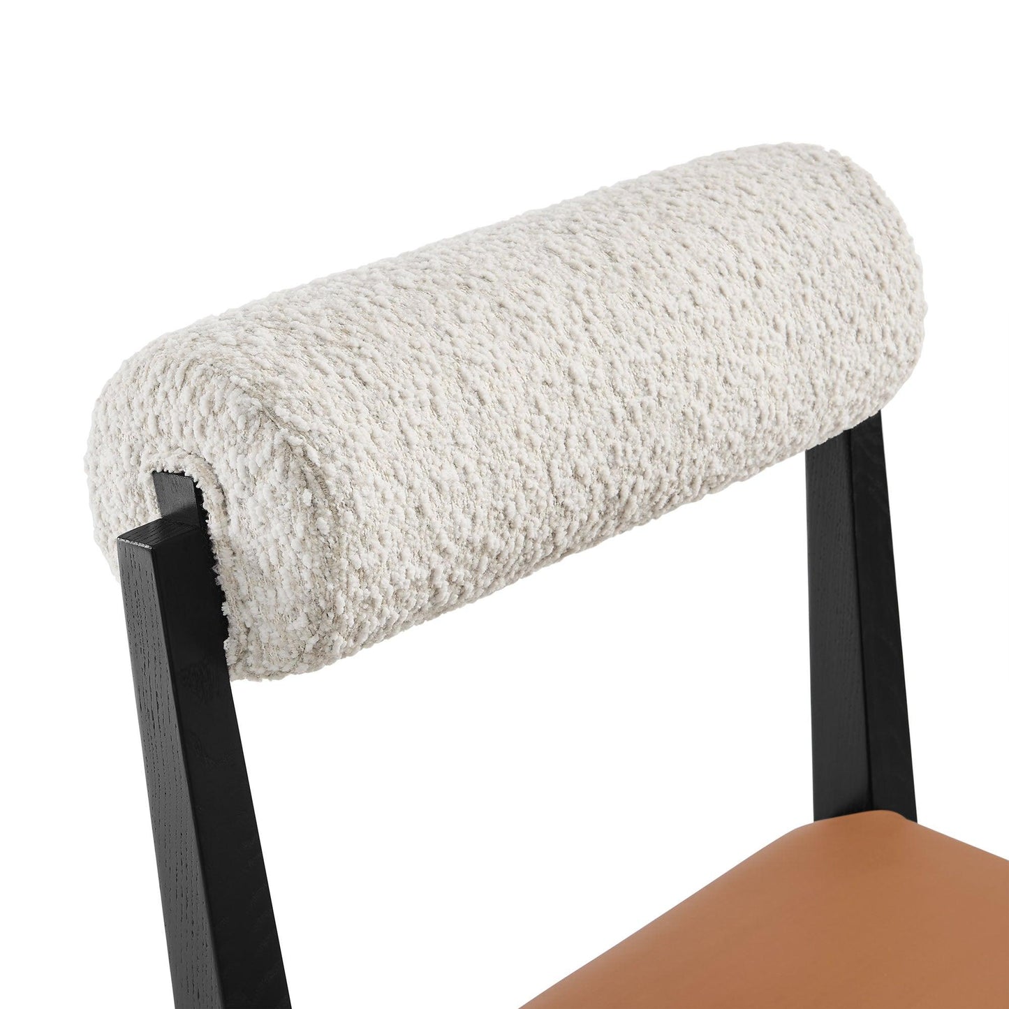 Kai Boucle and Vegan Leather Dining Chair by Modway FredCo