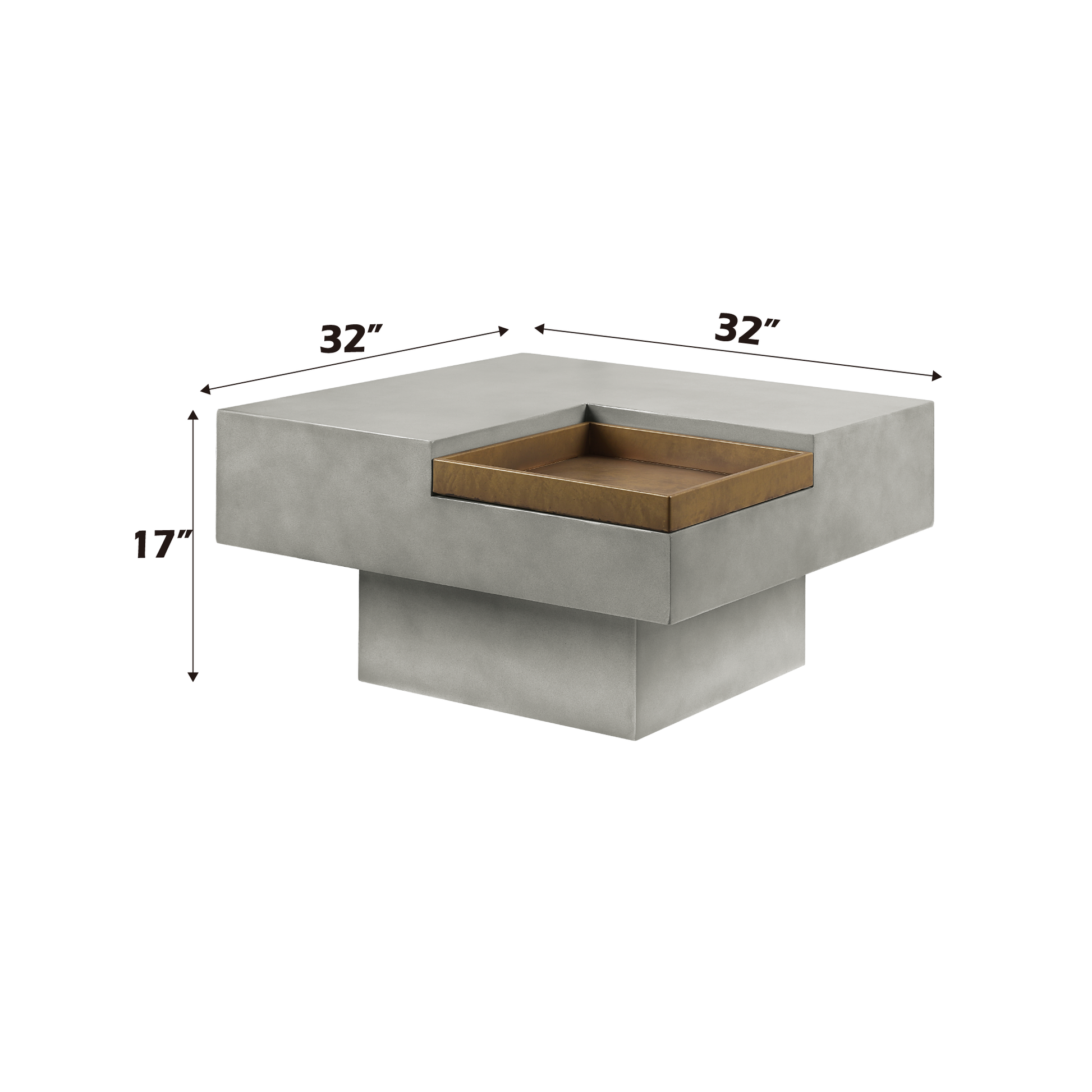 Kailano Weathered Gray Finish Coffee Table FredCo
