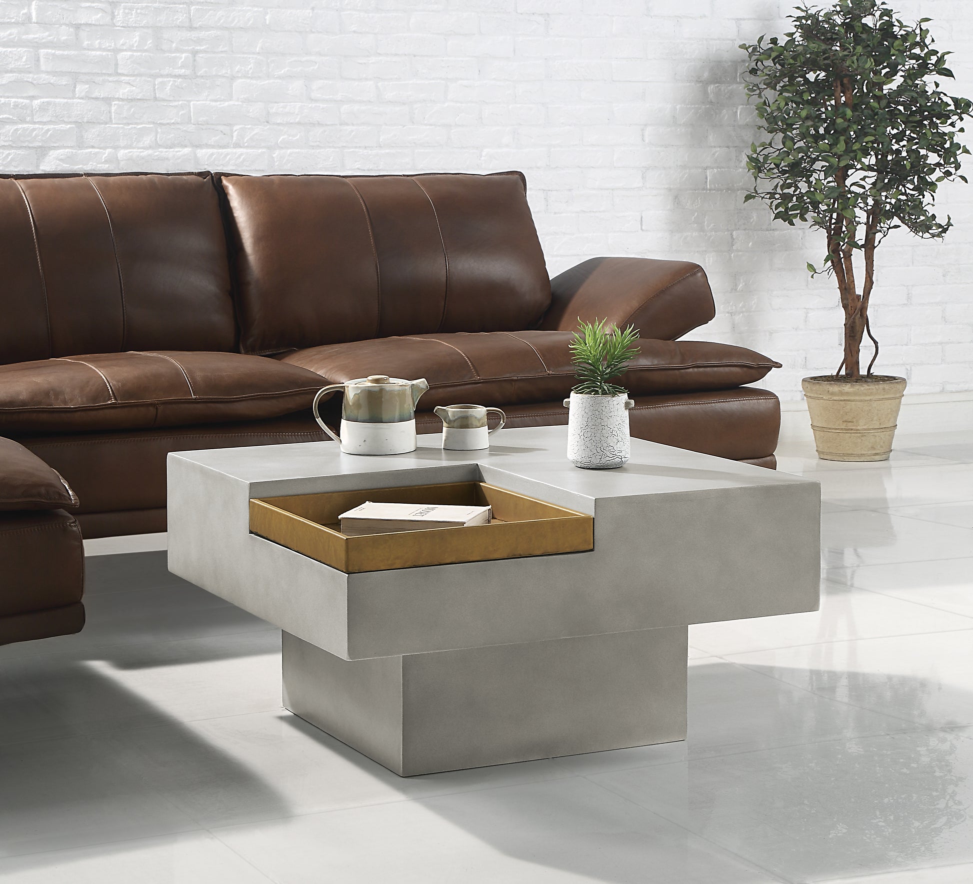 Kailano Weathered Gray Finish Coffee Table FredCo