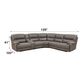 Kantu Brown Synthetic Leather Motion Sectional Sofa FredCo
