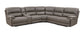 Kantu Brown Synthetic Leather Motion Sectional Sofa FredCo