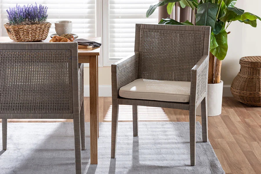Karis Natural Rattan Dining Armchair FredCo