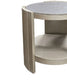Kasa Sintered Stone & Champagne Finish End Table FredCo