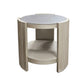 Kasa Sintered Stone & Champagne Finish End Table FredCo