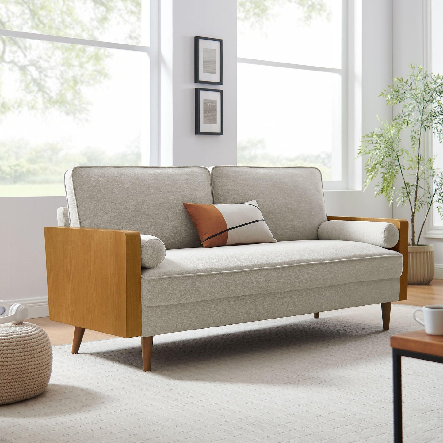 Kellan Heathered Fabric Upholstered Sofa by Modway FredCo