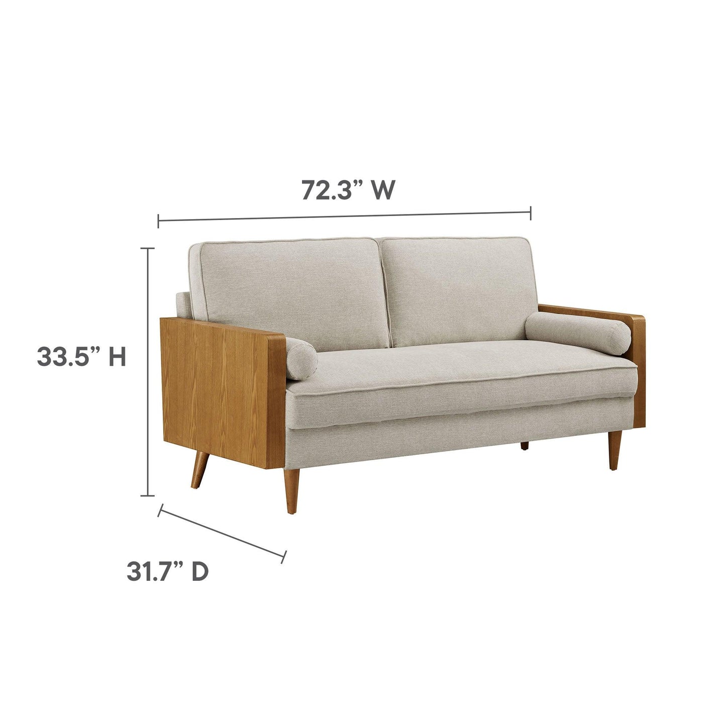 Kellan Heathered Fabric Upholstered Sofa by Modway FredCo