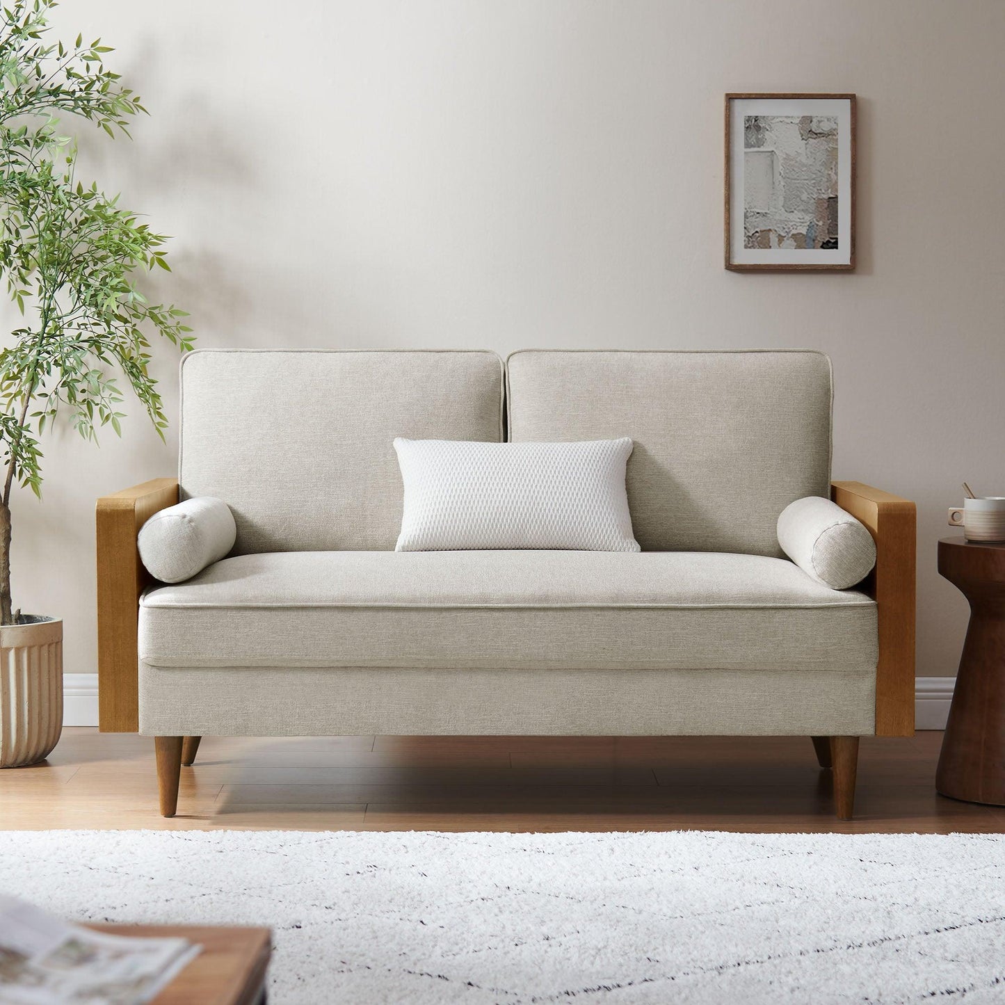 Kellan Heathered Weave Fabric Loveseat by Modway FredCo