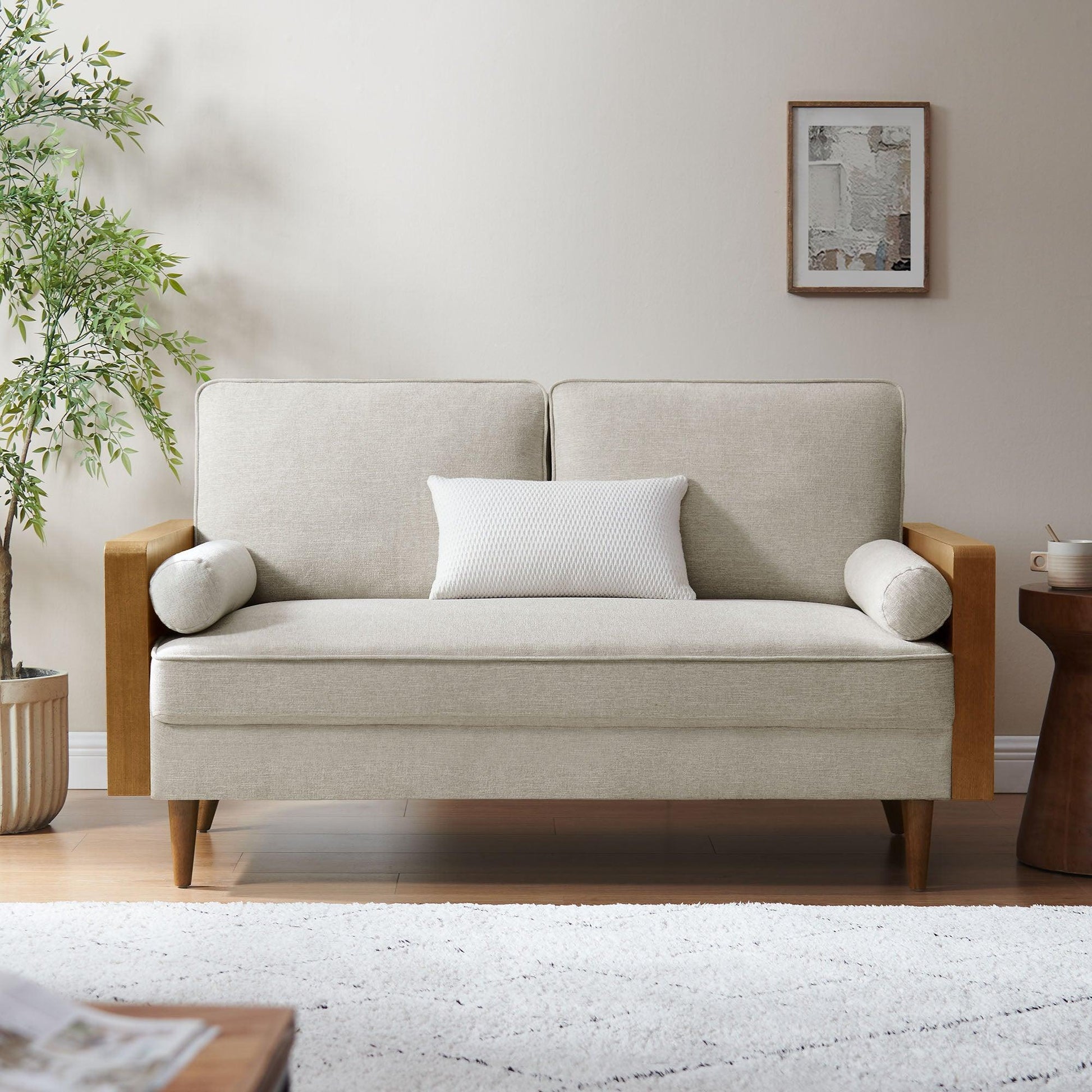 Kellan Heathered Weave Fabric Loveseat by Modway FredCo
