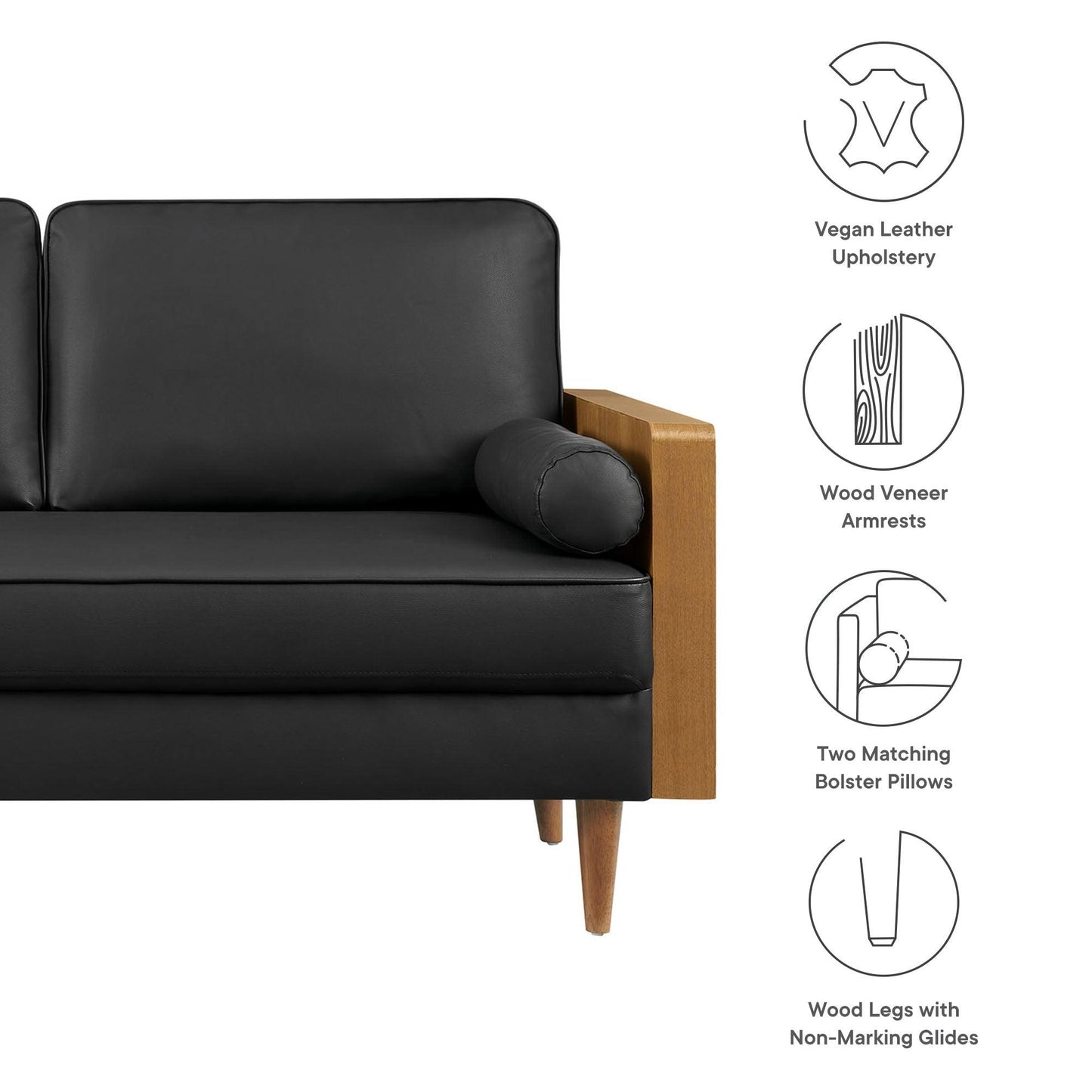 Kellan Vegan Leather Loveseat by Modway FredCo