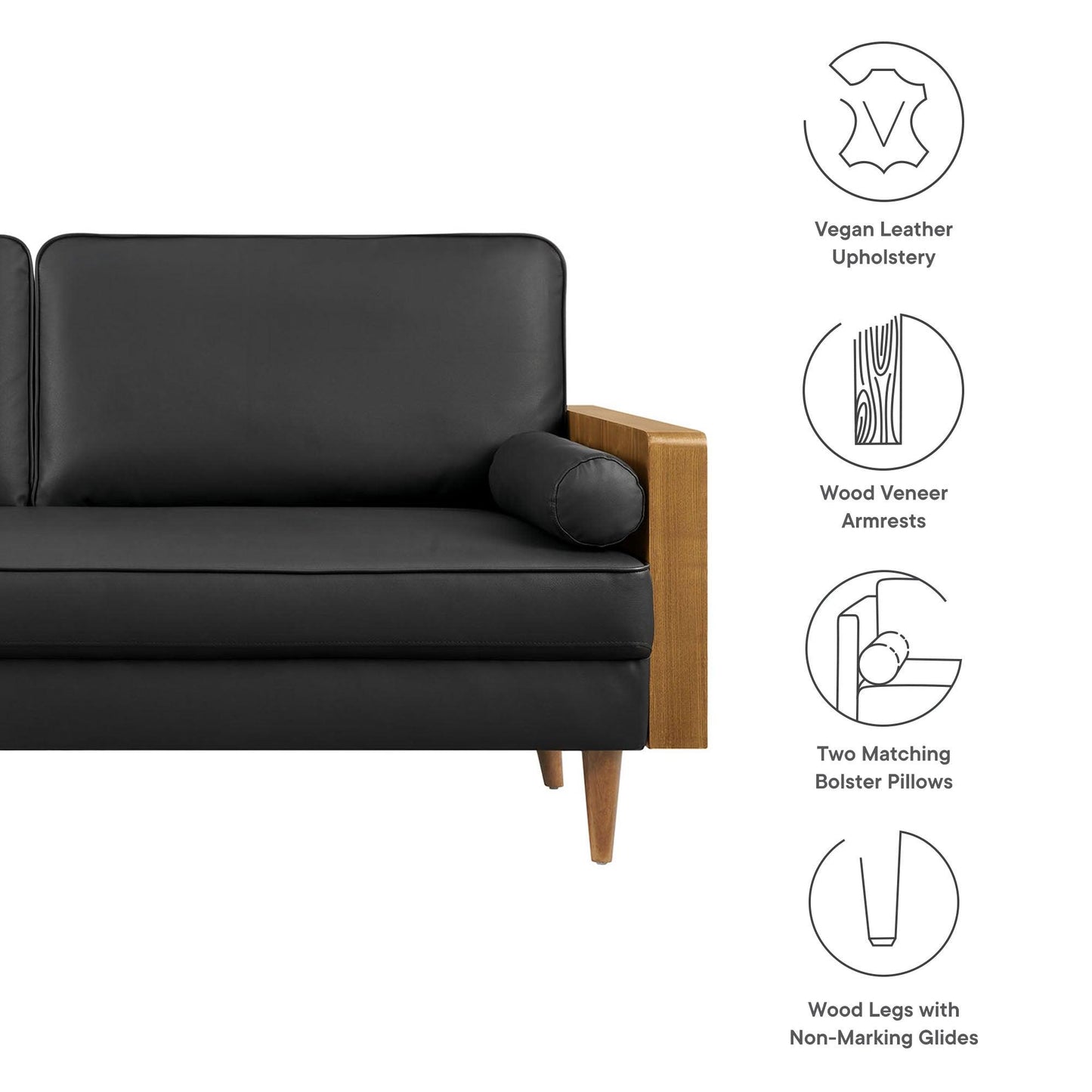 Kellan Vegan Leather Sofa by Modway FredCo