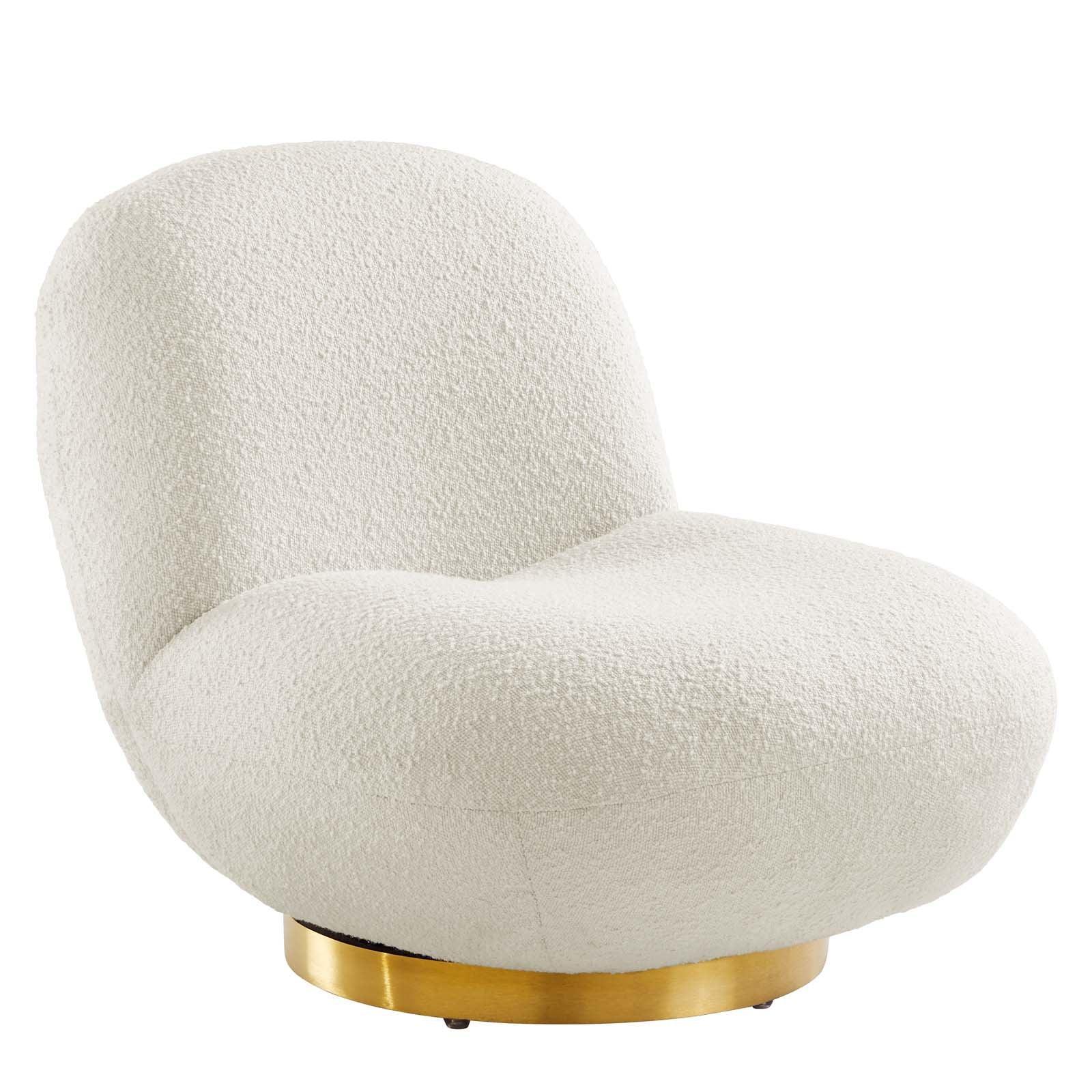 Kindred Boucle Upholstered Upholstered Fabric Swivel Chair, EEI-5485 FredCo