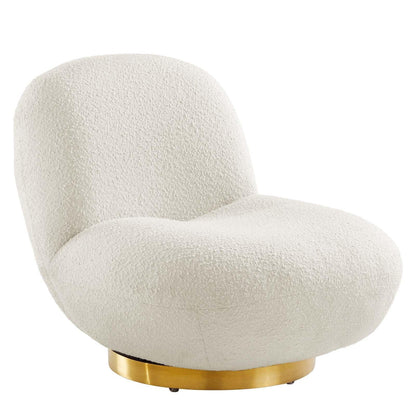 Kindred Boucle Upholstered Upholstered Fabric Swivel Chair, EEI-5485 FredCo
