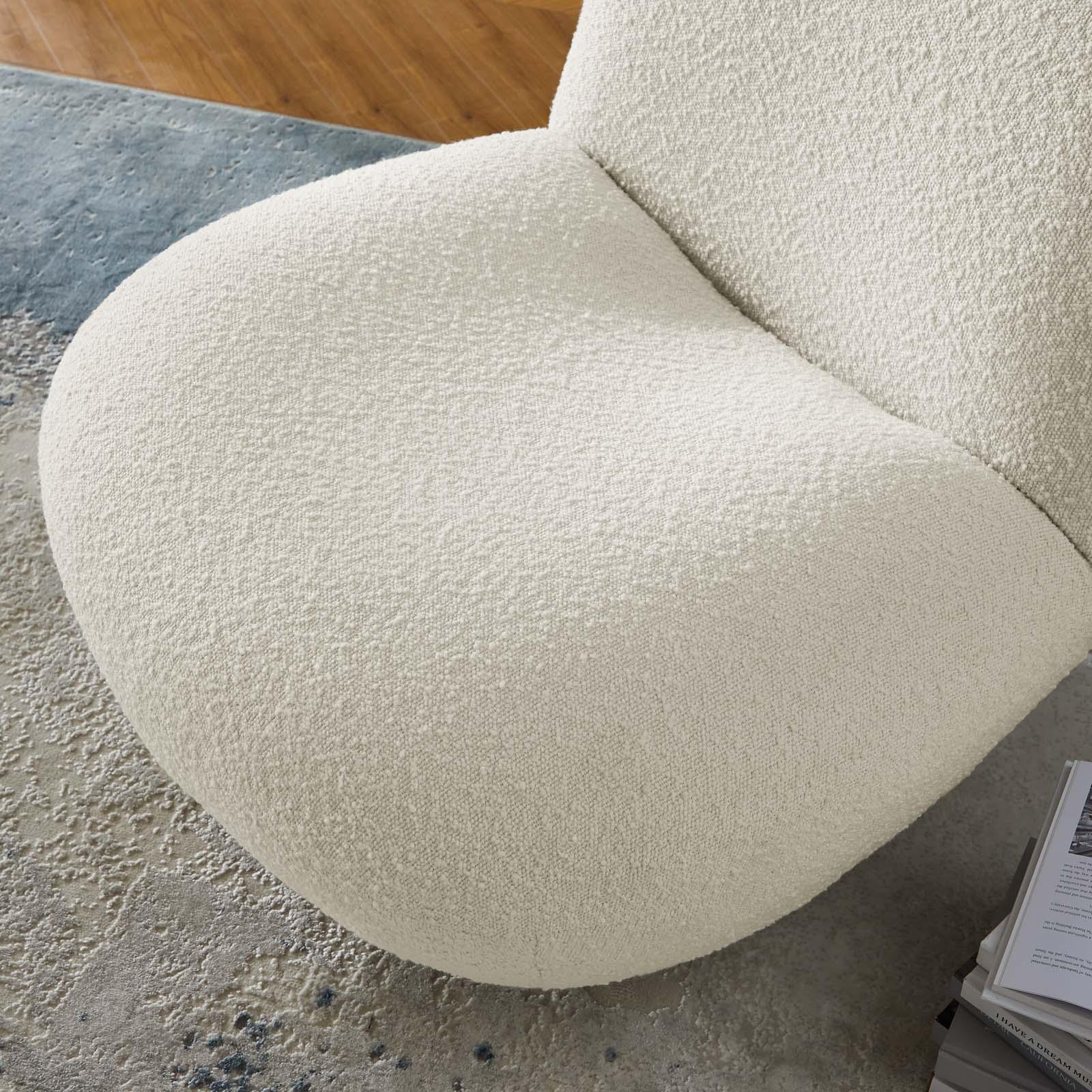 Kindred Boucle Upholstered Upholstered Fabric Swivel Chair, EEI-5485 FredCo