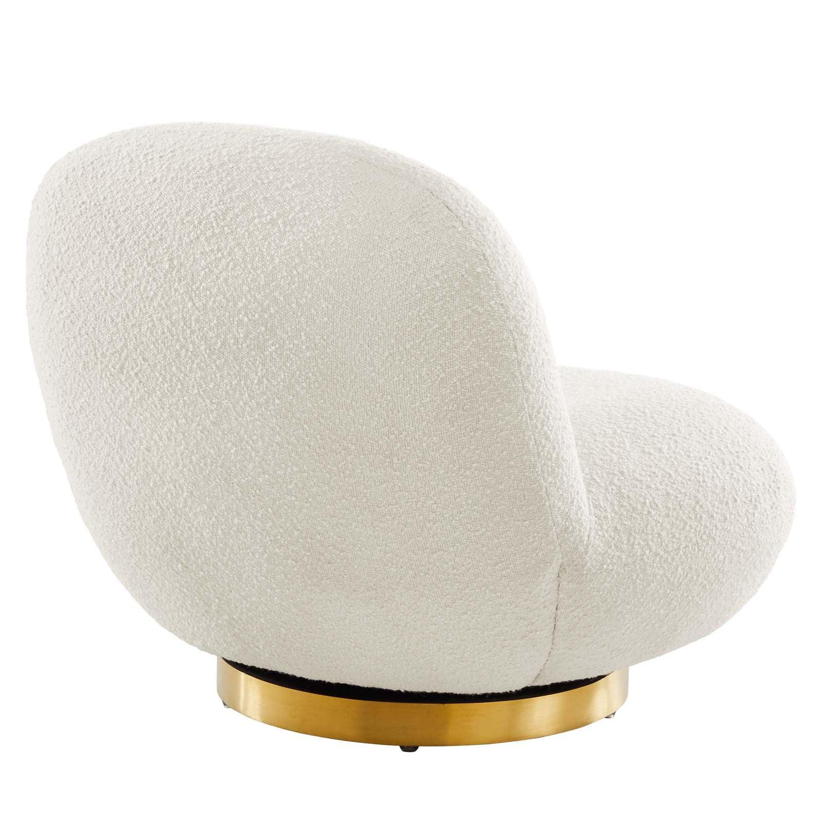 Kindred Boucle Upholstered Upholstered Fabric Swivel Chair, EEI-5485 FredCo