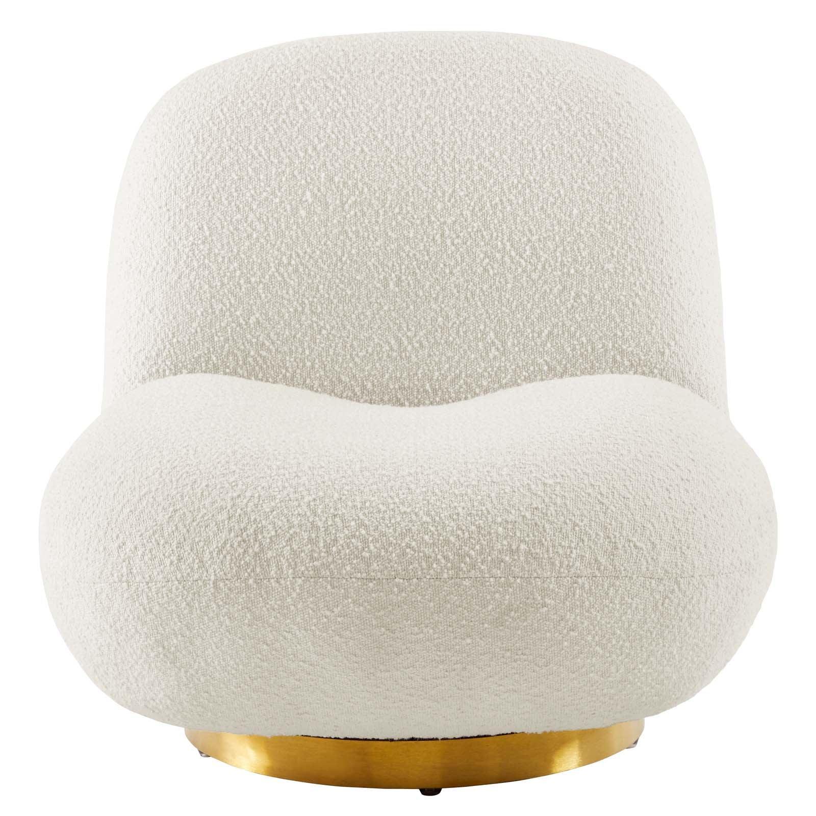Kindred Boucle Upholstered Upholstered Fabric Swivel Chair, EEI-5485 FredCo