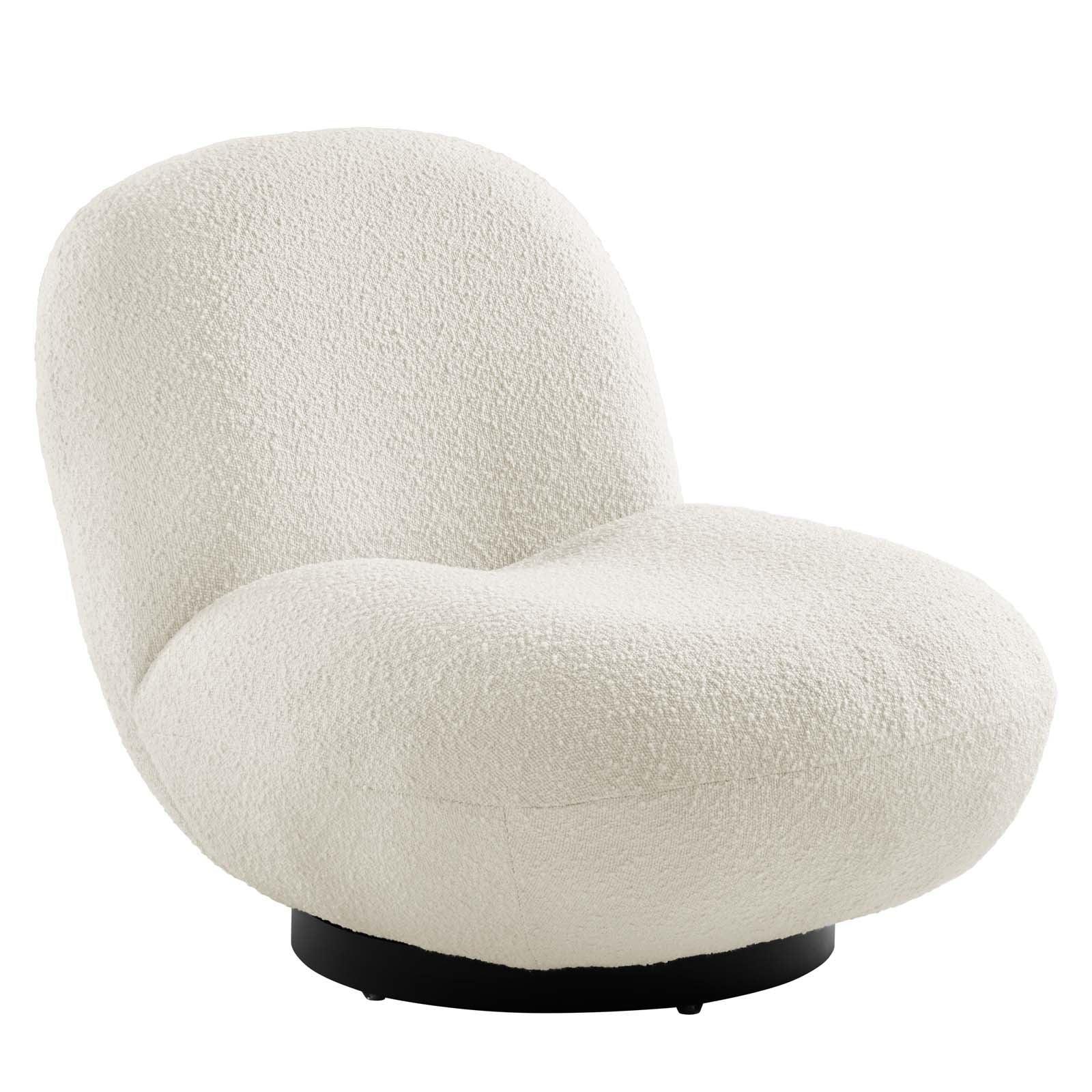 Kindred Boucle Upholstered Upholstered Fabric Swivel Chair, EEI-5486 FredCo