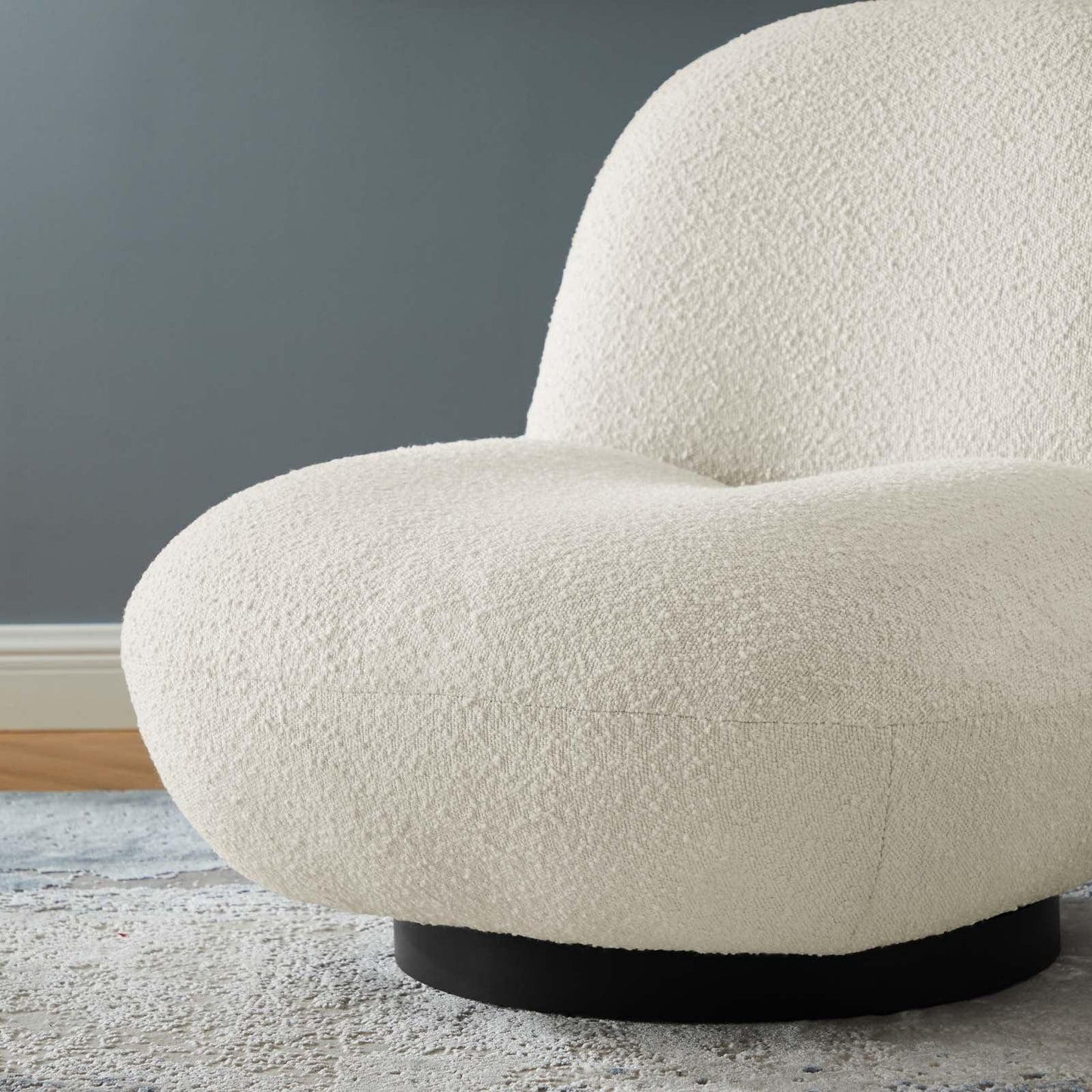 Kindred Boucle Upholstered Upholstered Fabric Swivel Chair, EEI-5486 FredCo