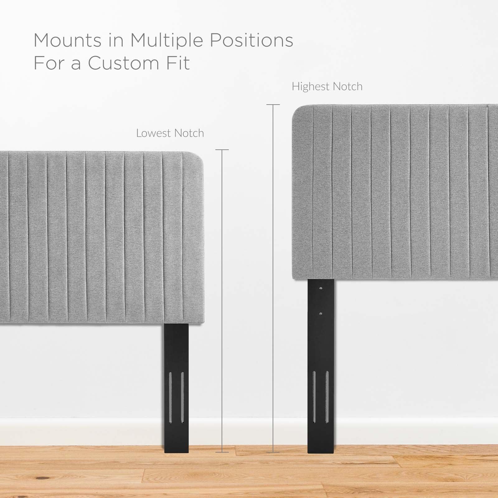 King/California King Modway Milenna Channel Tufted Upholstered Fabric Headboard FredCo
