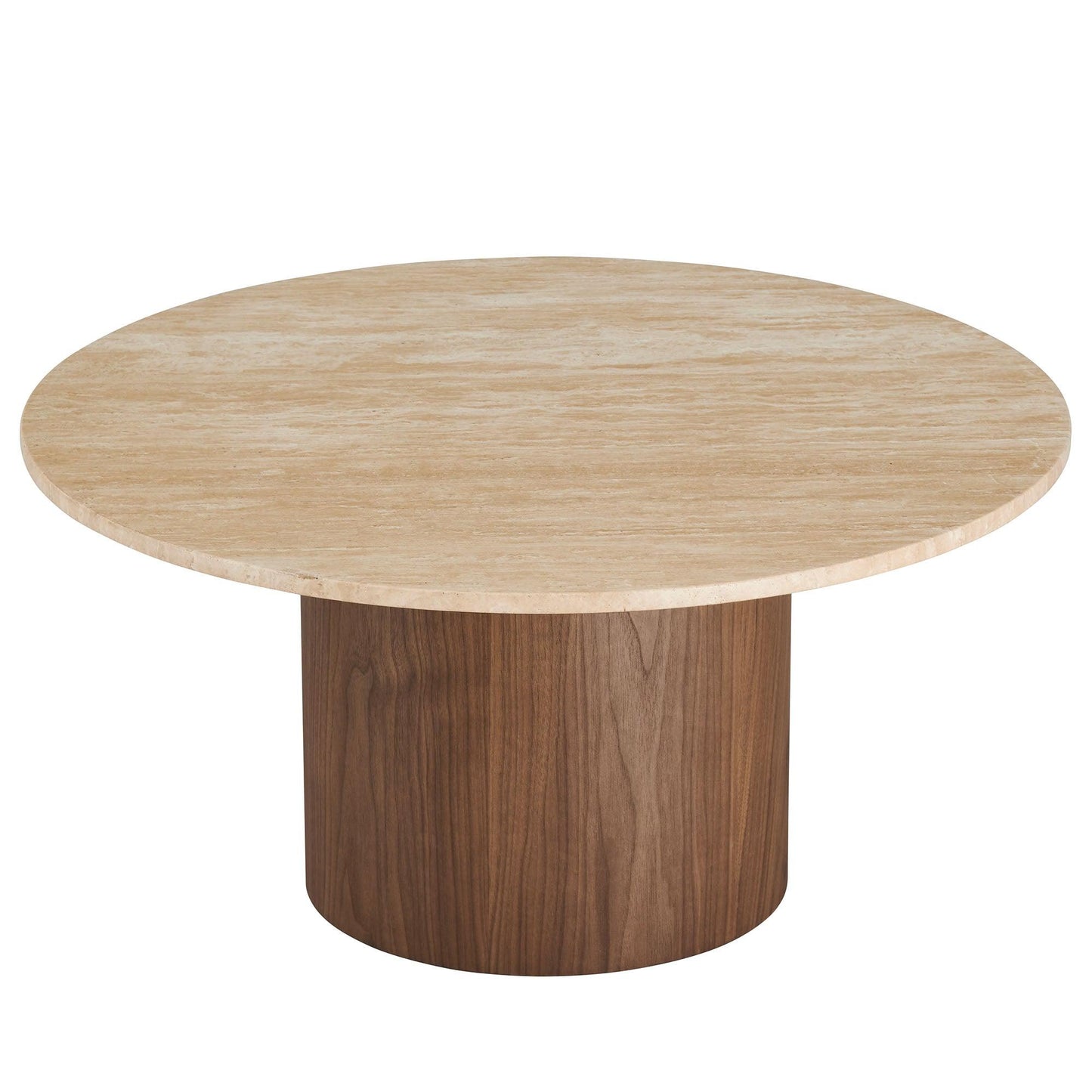 Kioni Round Travertine Coffee Table by Modway FredCo