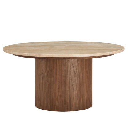 Kioni Round Travertine Coffee Table by Modway FredCo