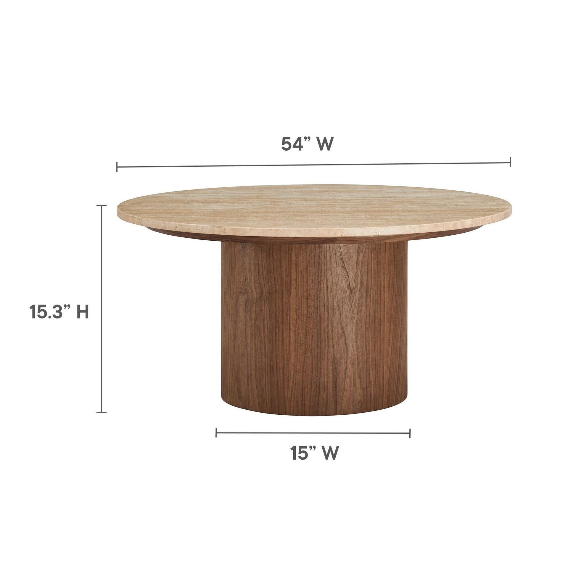Kioni Round Travertine Coffee Table by Modway FredCo