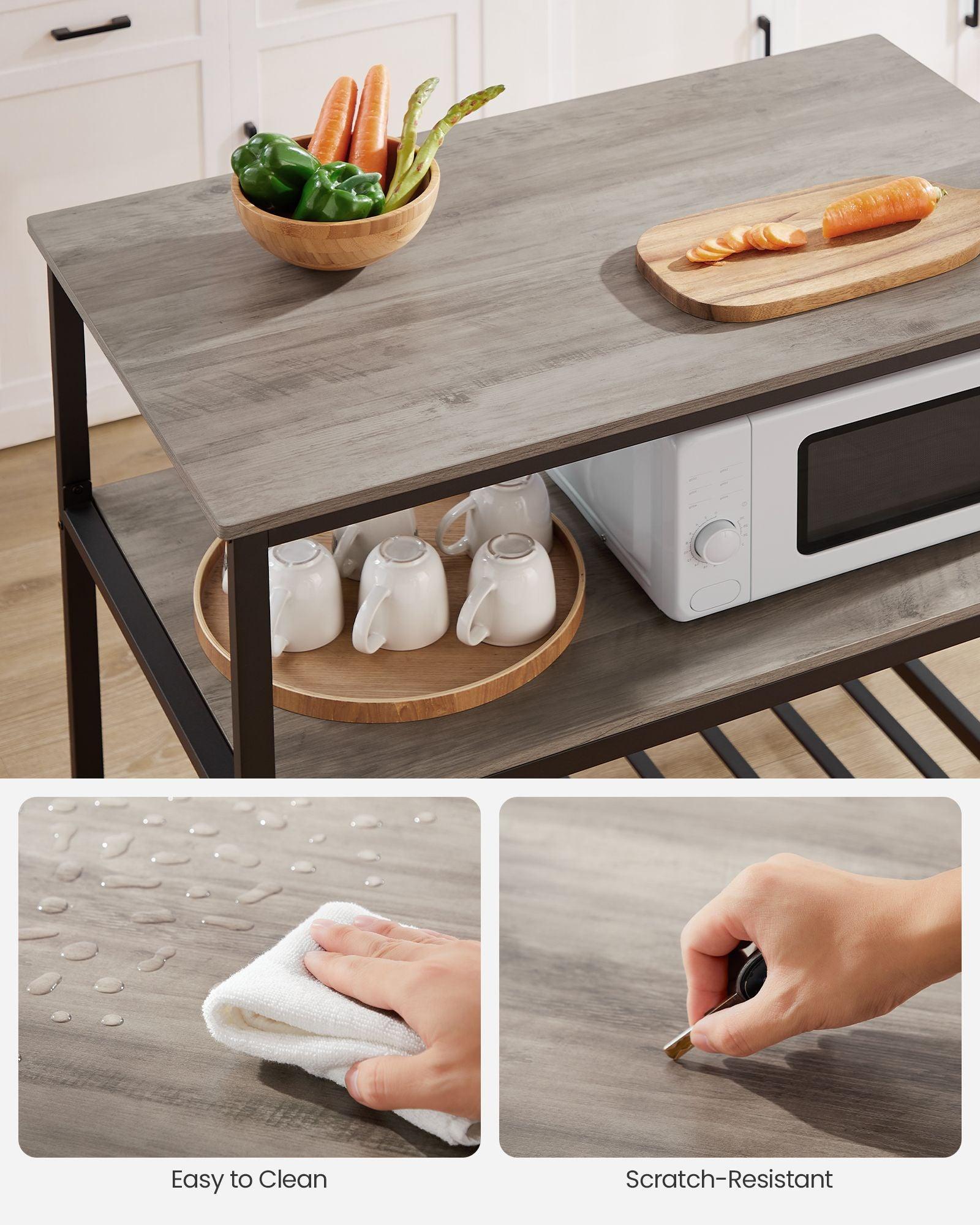 Kitchen Island with 3 Shelves FredCo