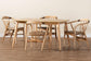 Kyoto Modern Bohemian Natural Brown Finished Wood and Rattan 5-Piece Dining Set FredCo
