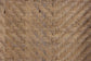 Kyoto Modern Bohemian Natural Brown Finished Wood and Rattan 5-Piece Dining Set FredCo